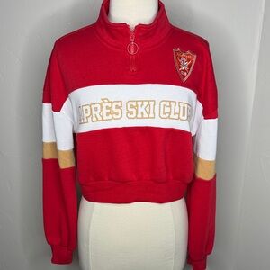 Chemistry Red and White Apres Ski Club Sweatshirt